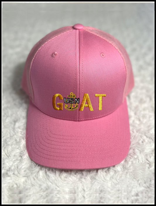 Pink GOAT Trucker Hat