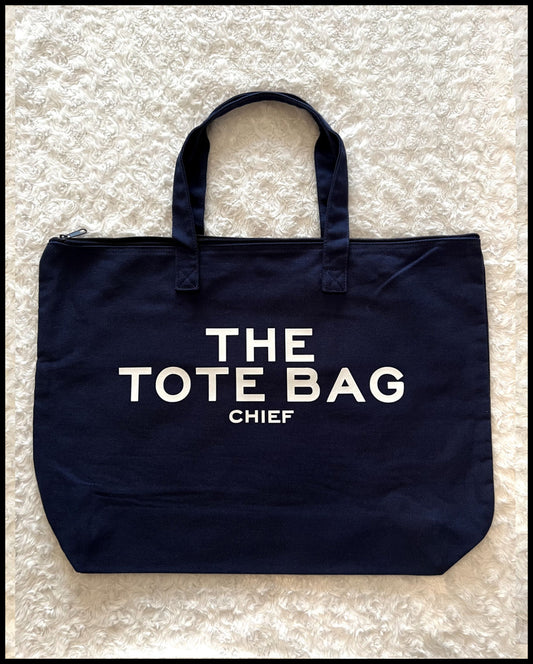 Chief & Co. Zippered “The Tote Bag”Navy Blue or Black