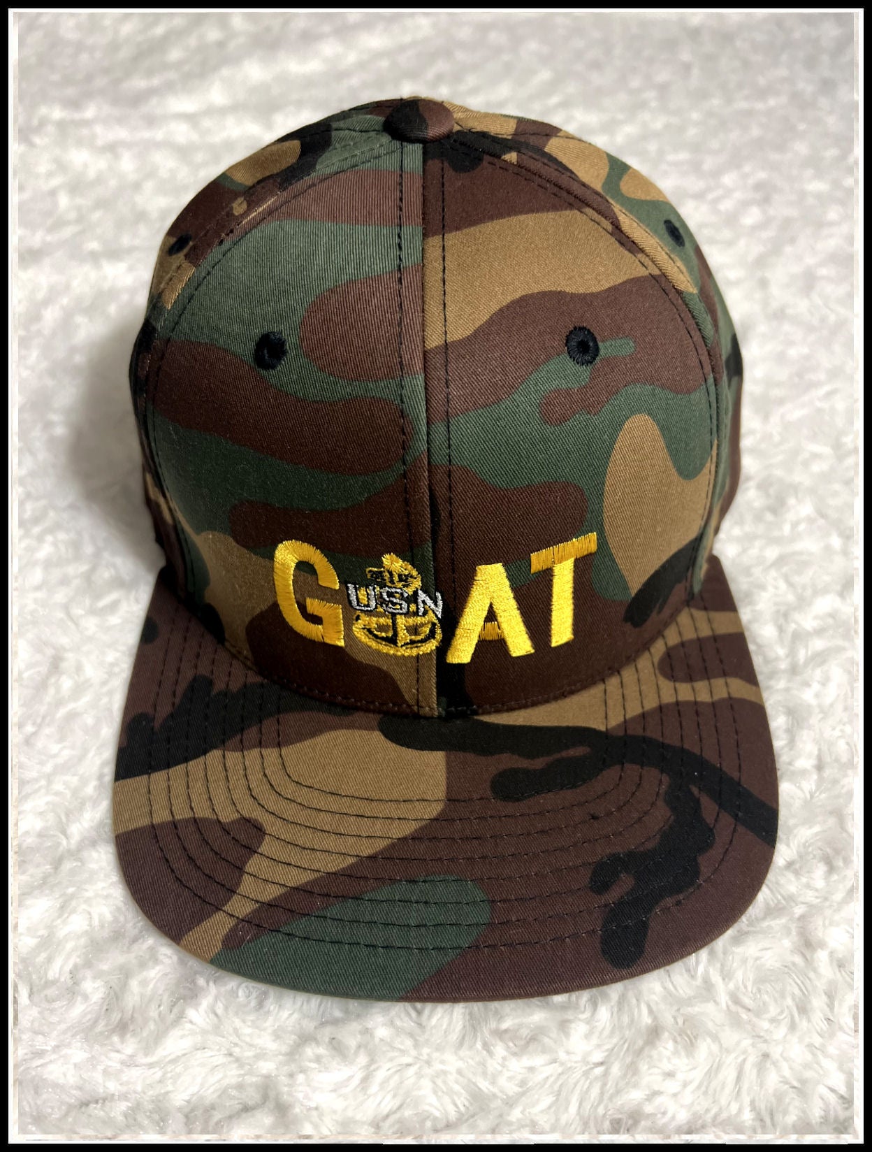 Camouflage GOAT Snapback Hat