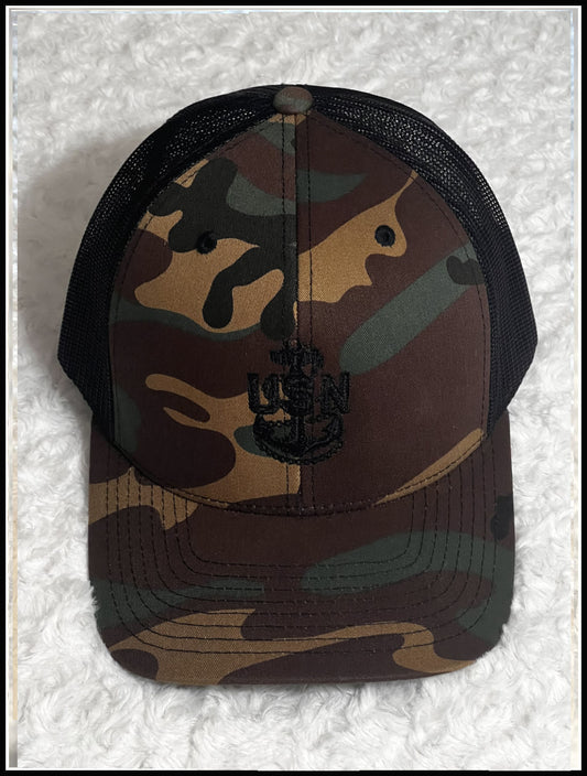 Camouflauge & Black CPO Trucker Hat