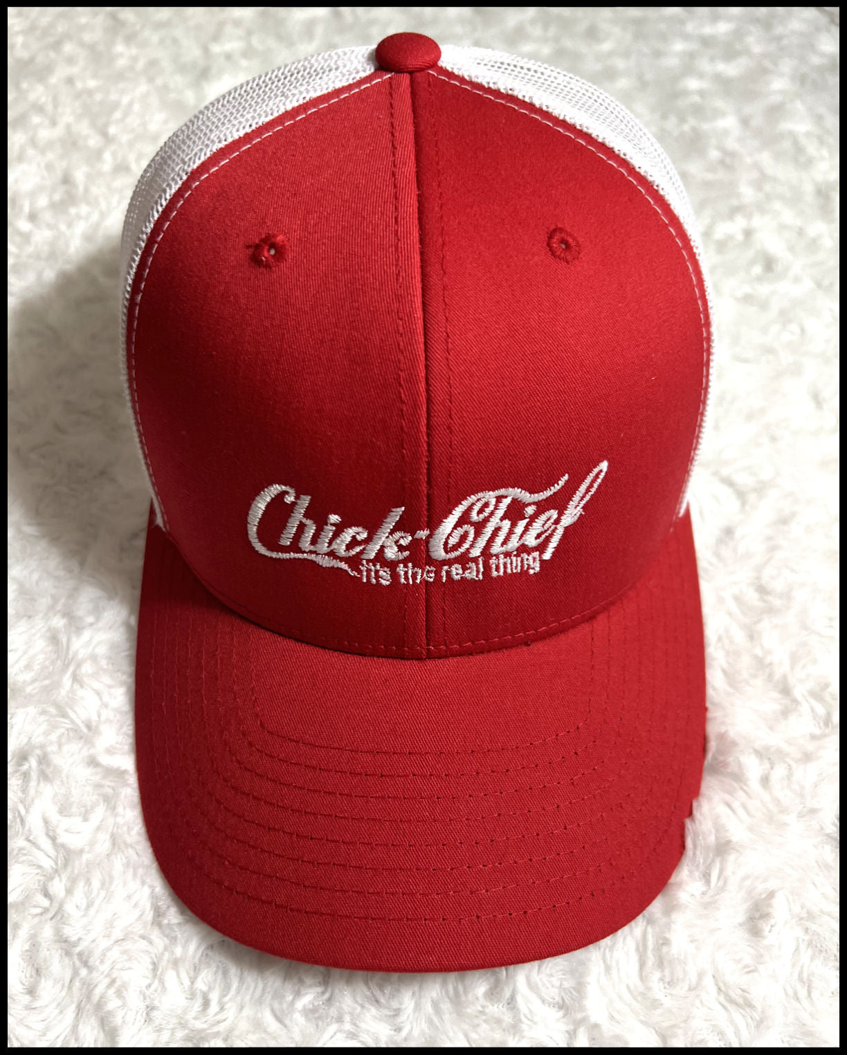 Chick Chief Red & White Trucker Hat