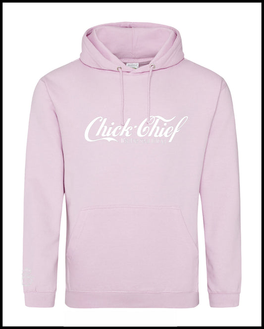 Chick Chief Light Pink & White Hooded Sweatshirt