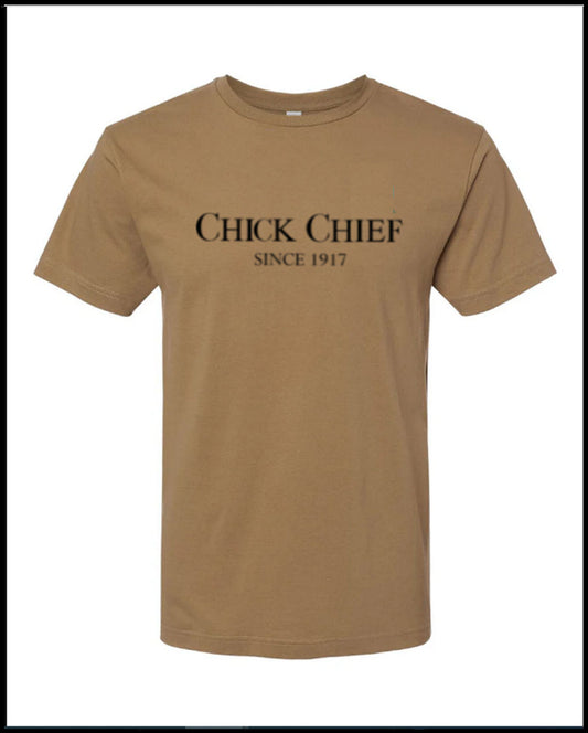 Chick Chief Since 1917 Coyote Brown and Black T-Shirt