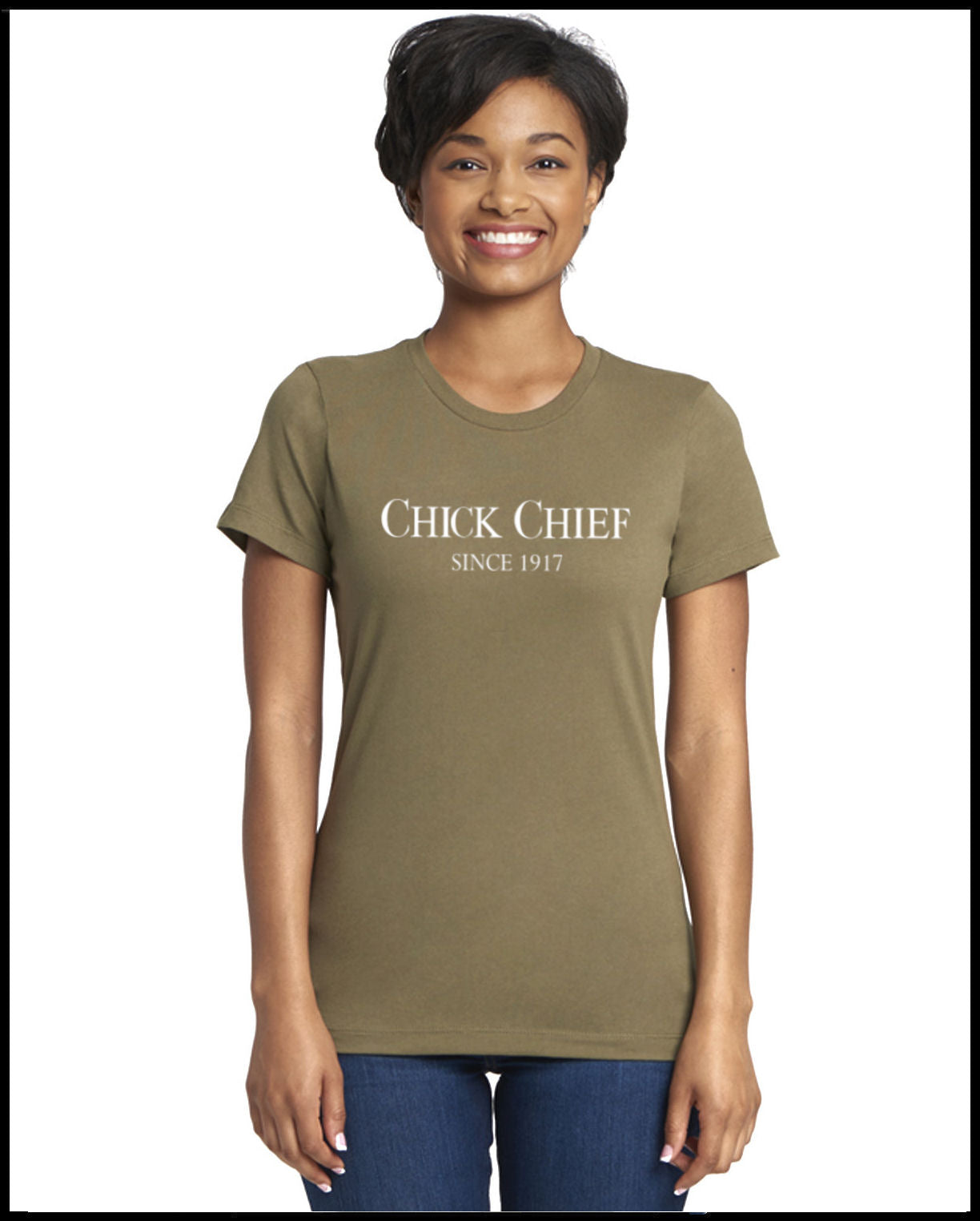 Chick Chief 1917 Military Green & White T-Shirt