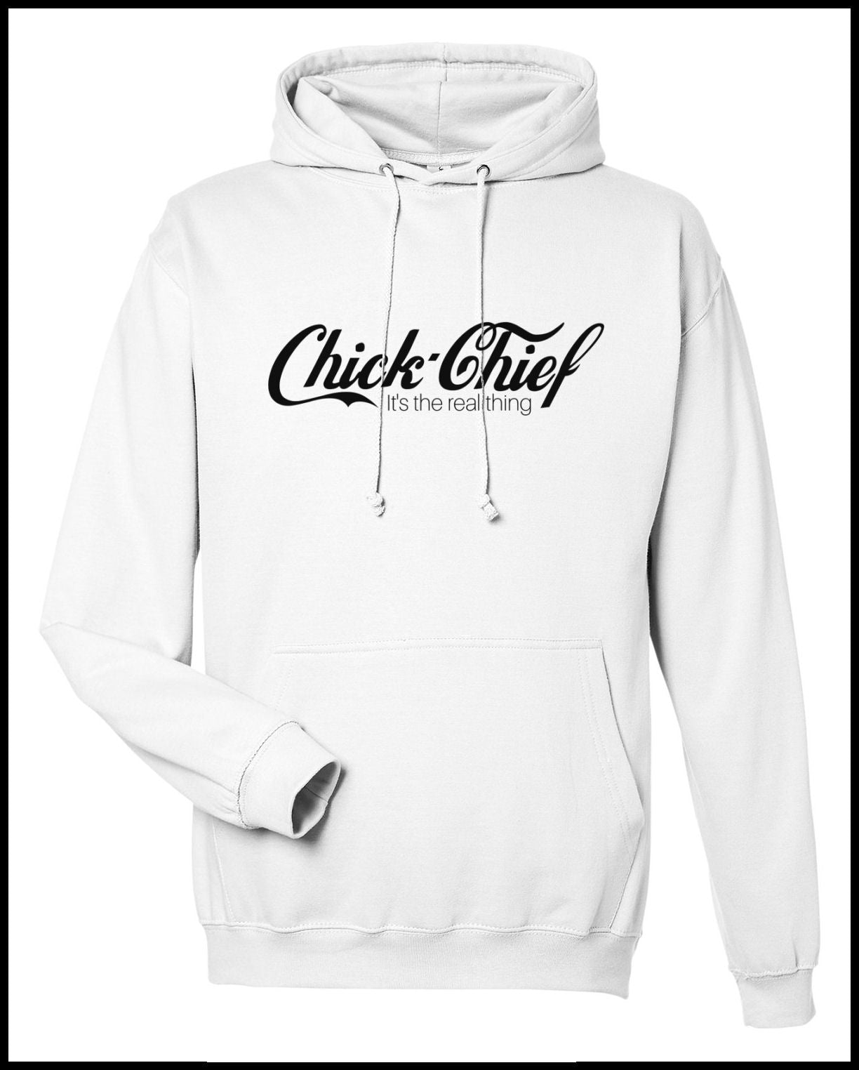 Chick Chief White & Black Hooded Sweatshirt