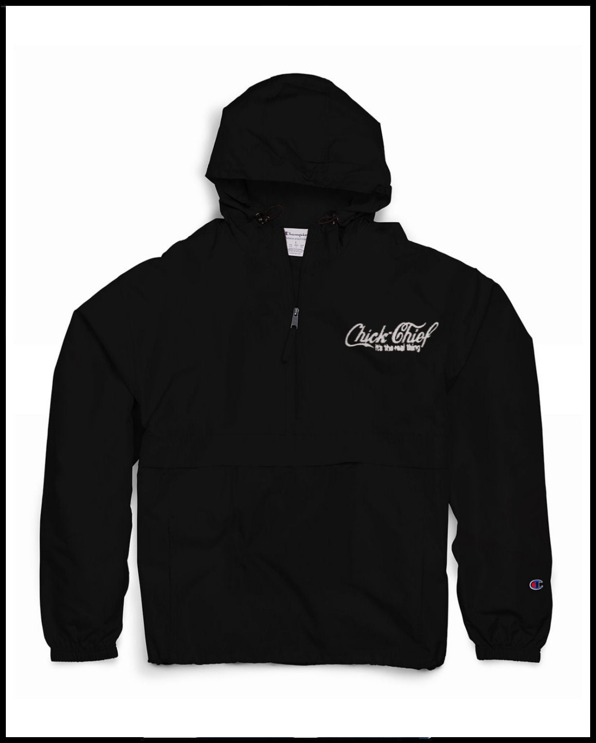 Chick Chief Black Champion Quarter-Zip Windbreaker