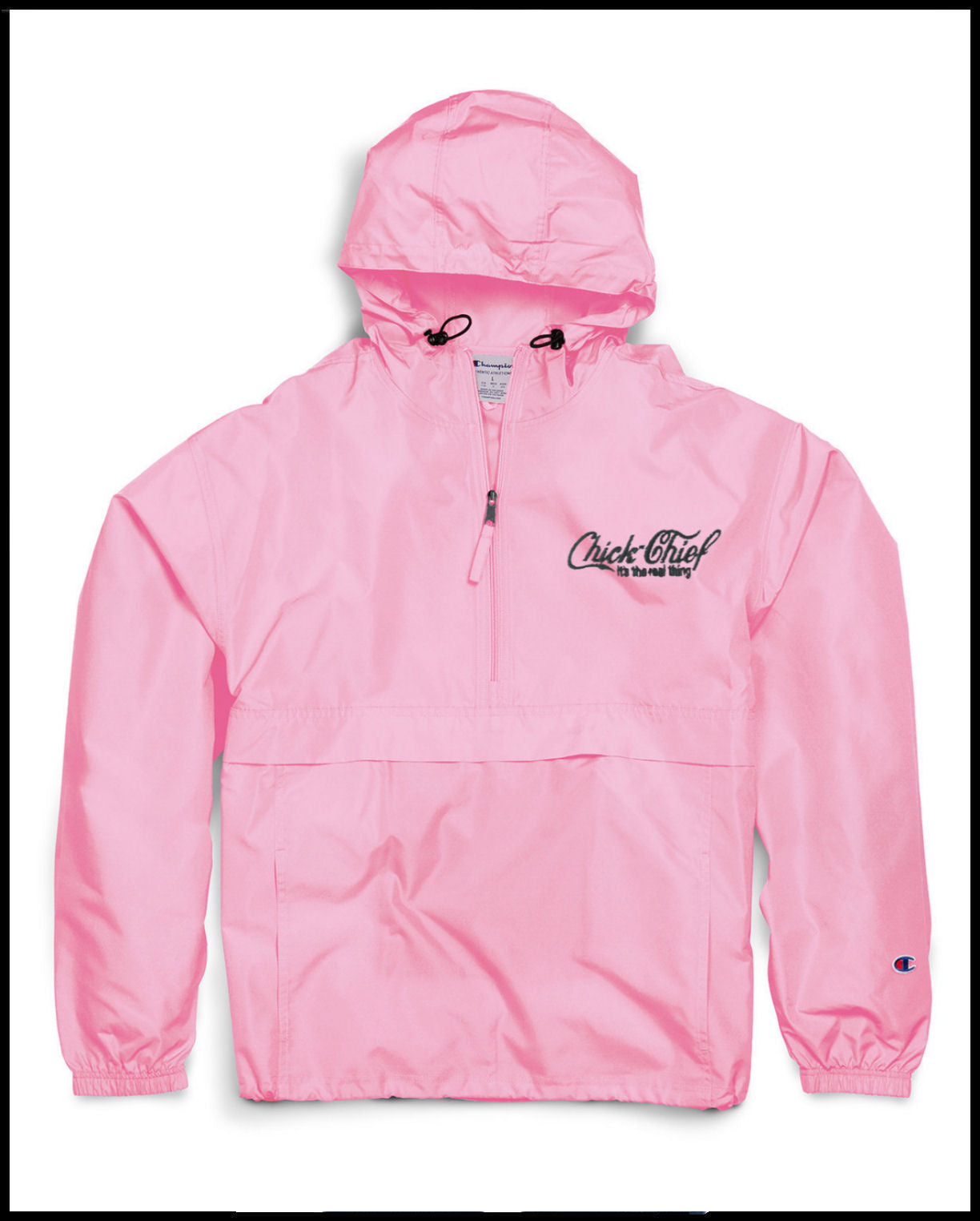 Chick Chief Pink & Black Champion Quarter-Zip Windbreaker