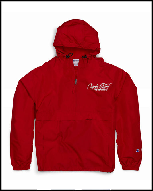 Chick Chief Real Thing Red Champion Quarter-Zip Windbreaker