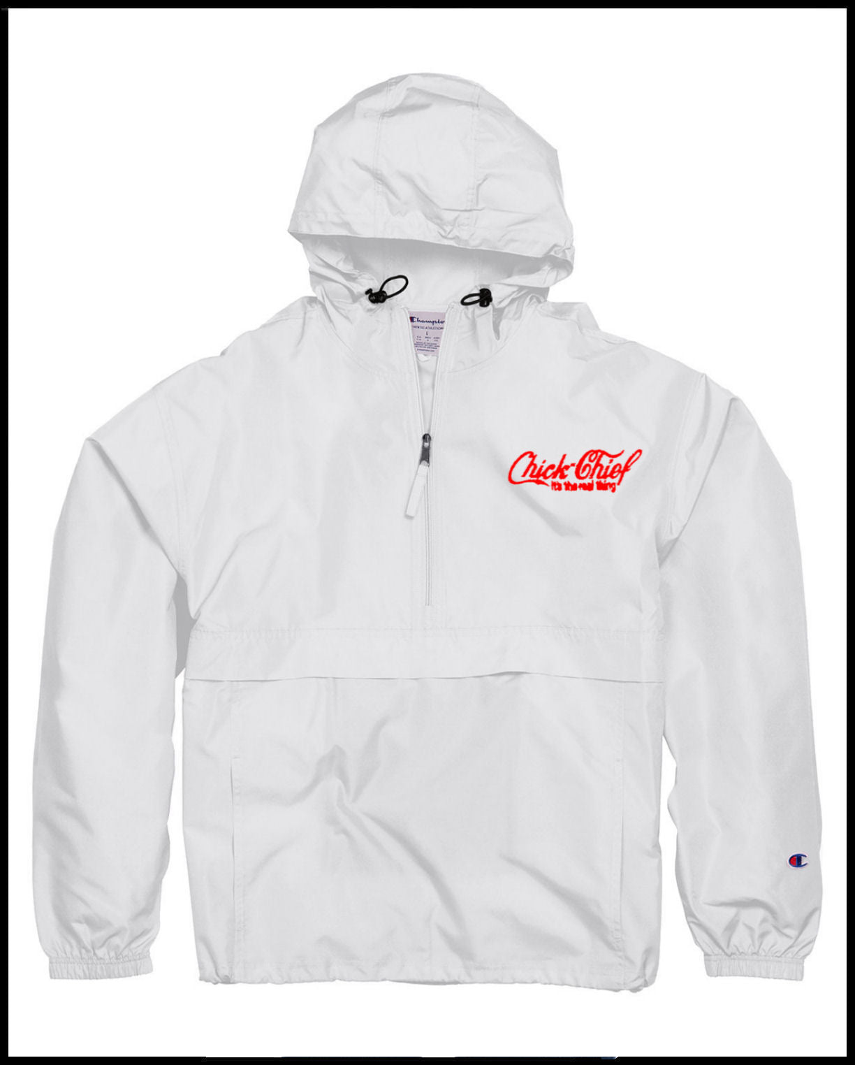 Chick Chief Real Thing White Champion Quarter-Zip Windbreaker