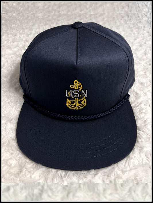 Navy Golf Poplin Hat