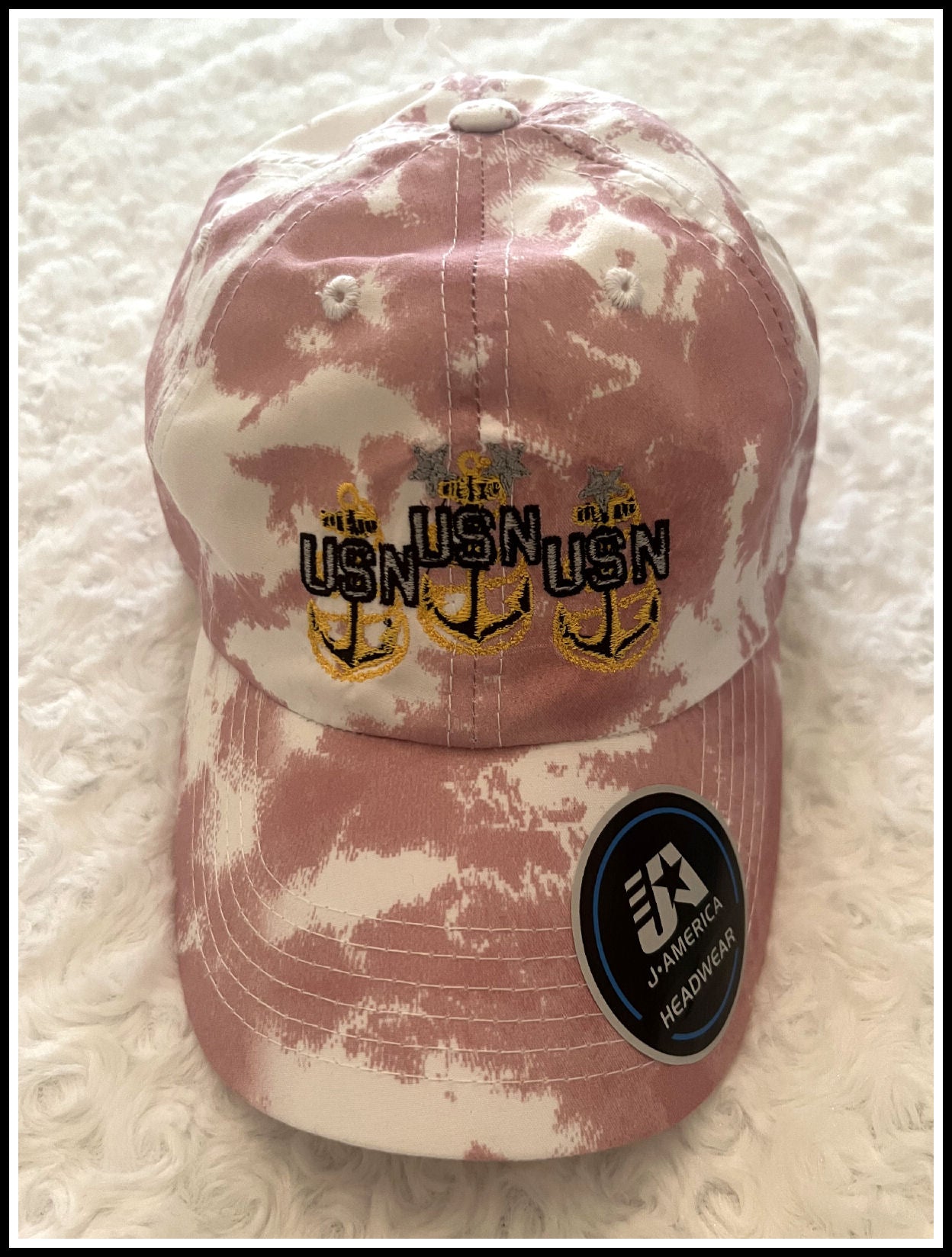 3 Anchors Pink & White Tie Dye CPO Hat