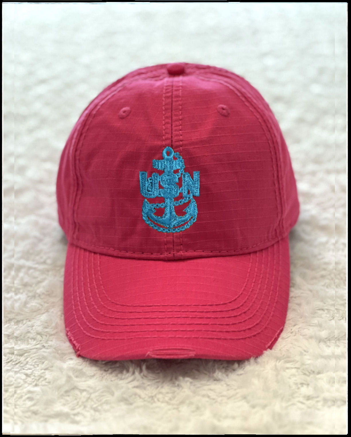 Pink & Turquoise Distressed CPO Hat