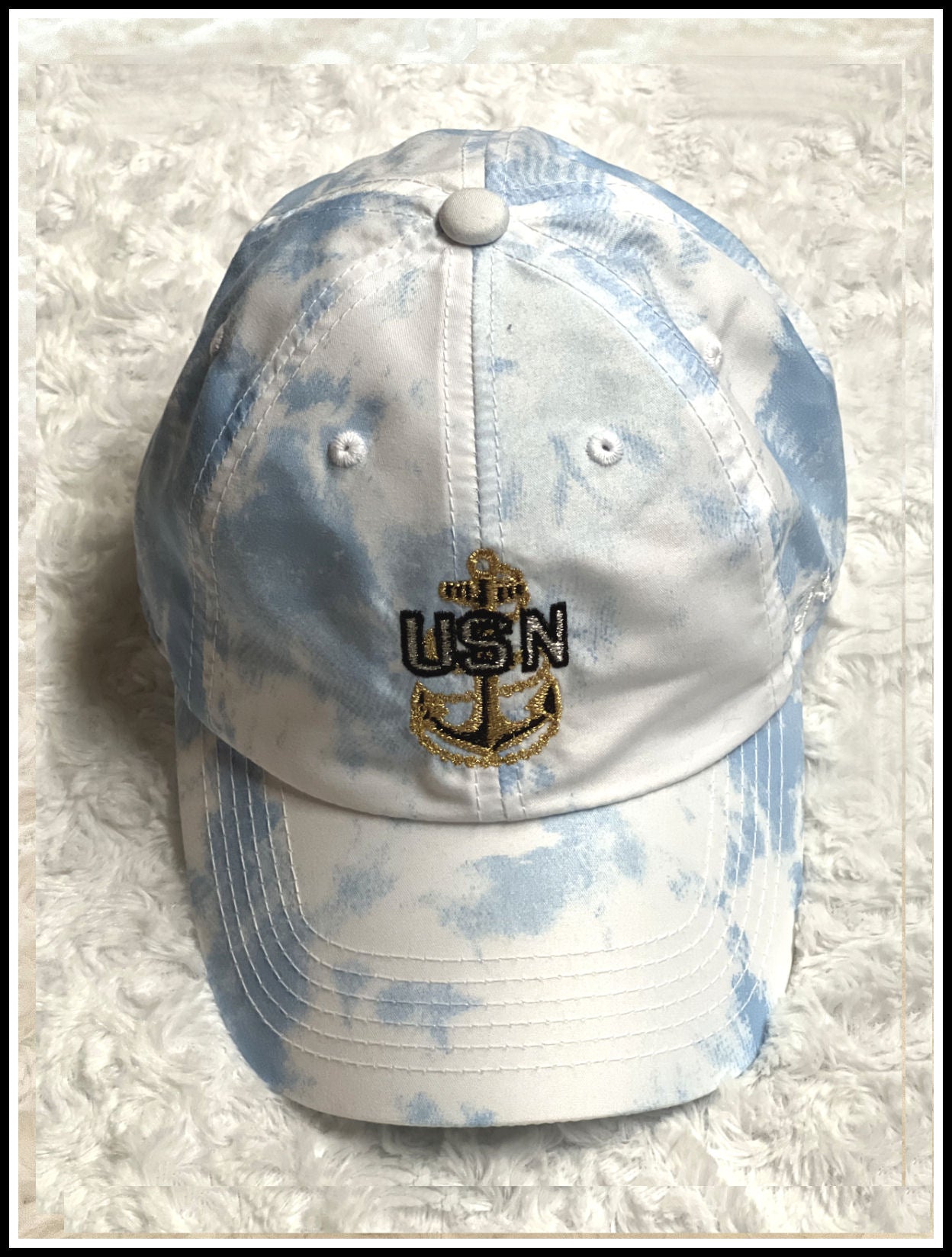 Periwinkle & White Tie Dye CPO Hat