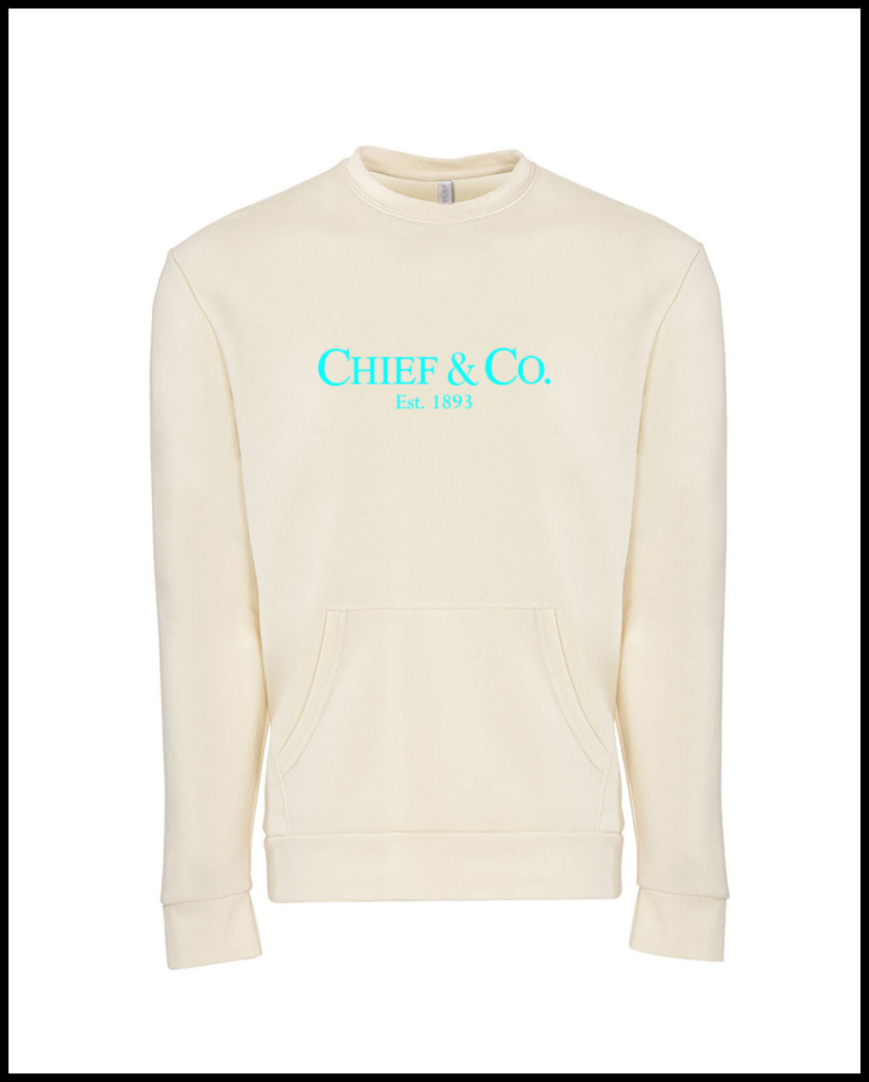 Chief & Company Creme & Tahiti Blue Pocket Sweatshirt