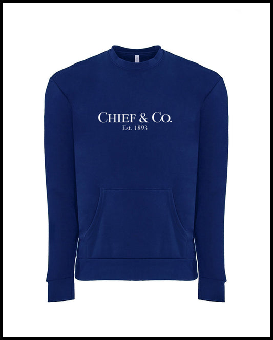 Chief & Company Royal Blue & White Pocket Sweatshirt