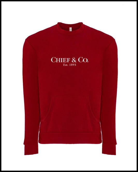 Chief & Company Red & White Pocket Sweatshirt