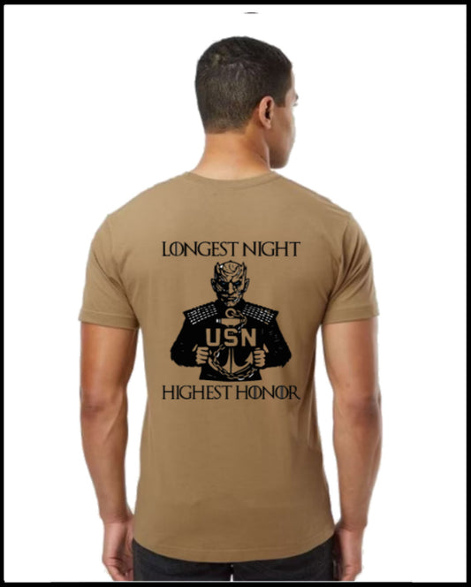 Longest Night Highest Honor Coyote Brown T-Shirt