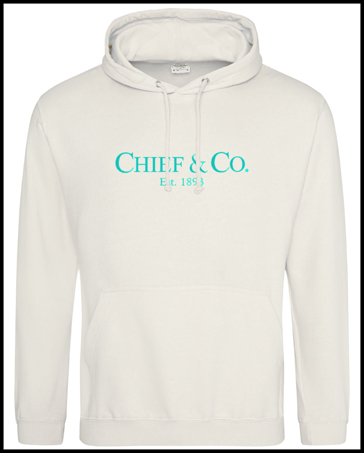 Chief & Co. Cream & Tahiti Blue Hooded Sweatshirt