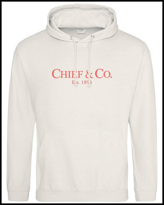Chief & Co. Cream & Coral Hooded Sweatshirt