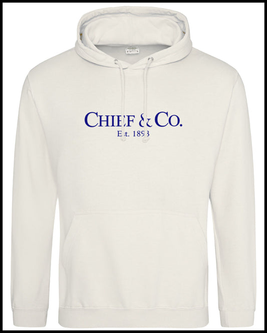 Chief & Co. Cream & Navy Hooded Sweatshirt