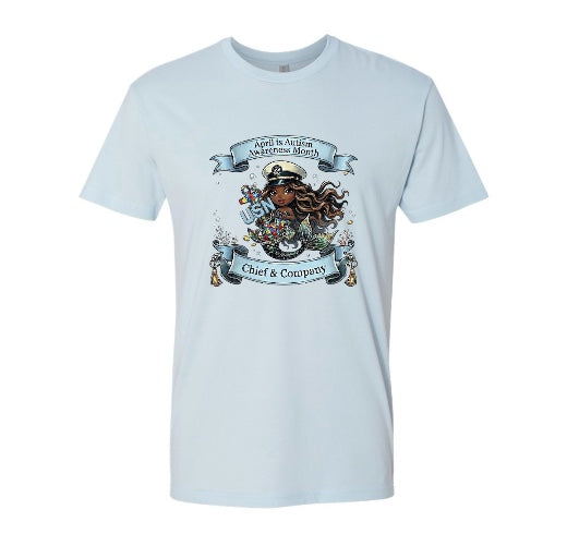 Autism Mermaid African American T-Shirt