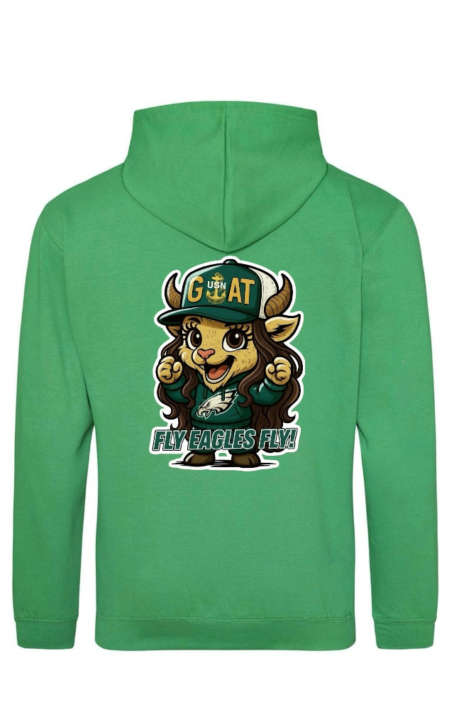 Kelly Green Team Fly Female Goat Hooded Sweatshirt