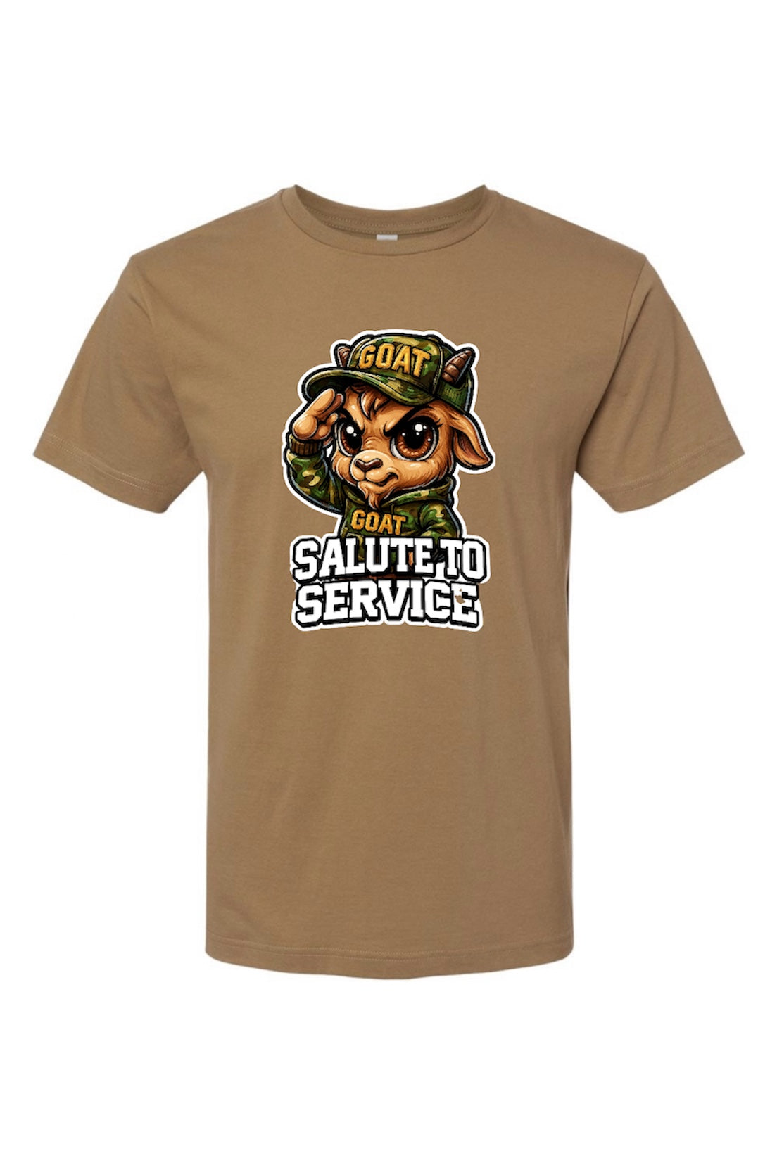 Salute to Service Male Goat Coyote Brown T-Shirt