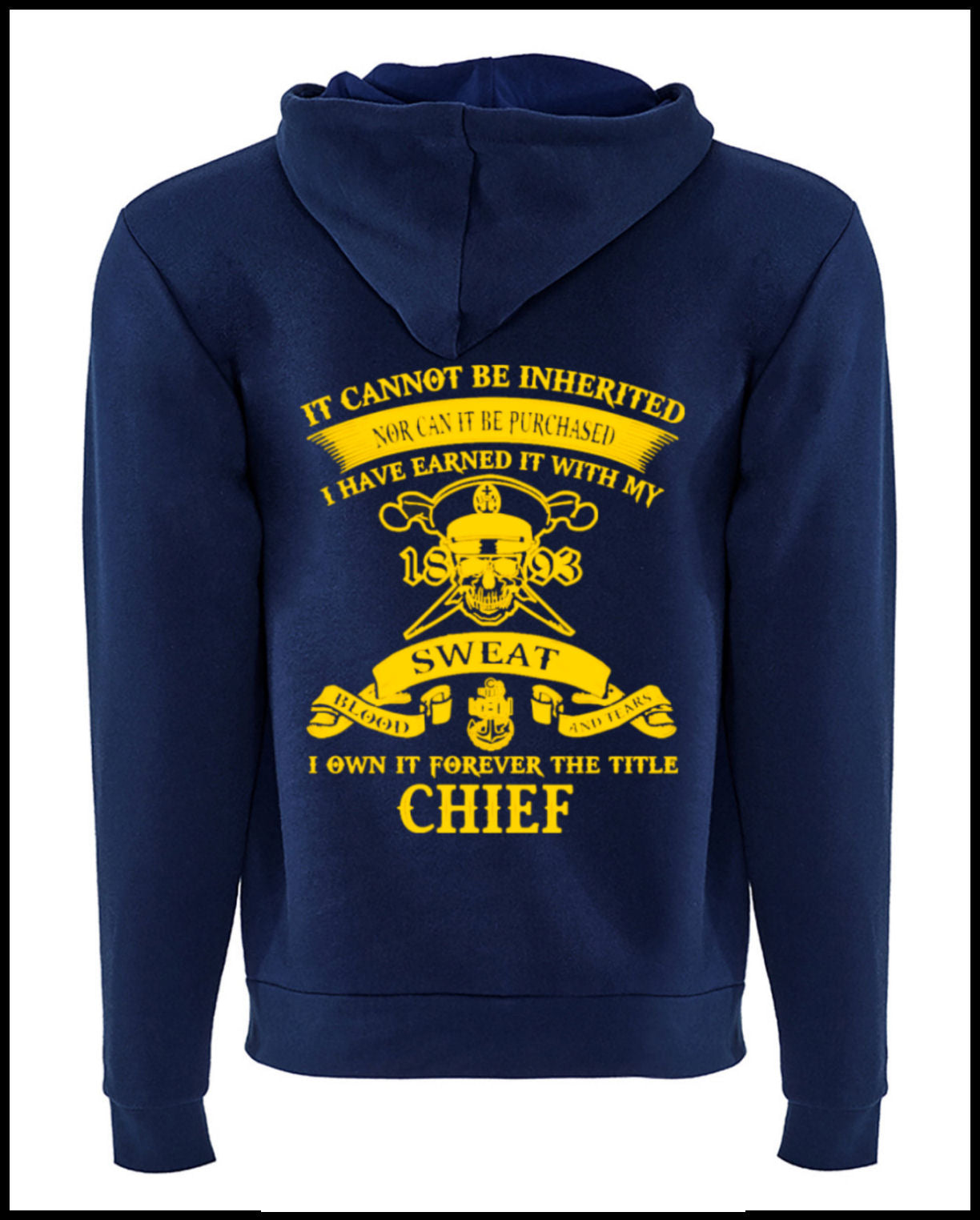 Earned Not Given Navy Blue Zipped Hooded Sweatshirt