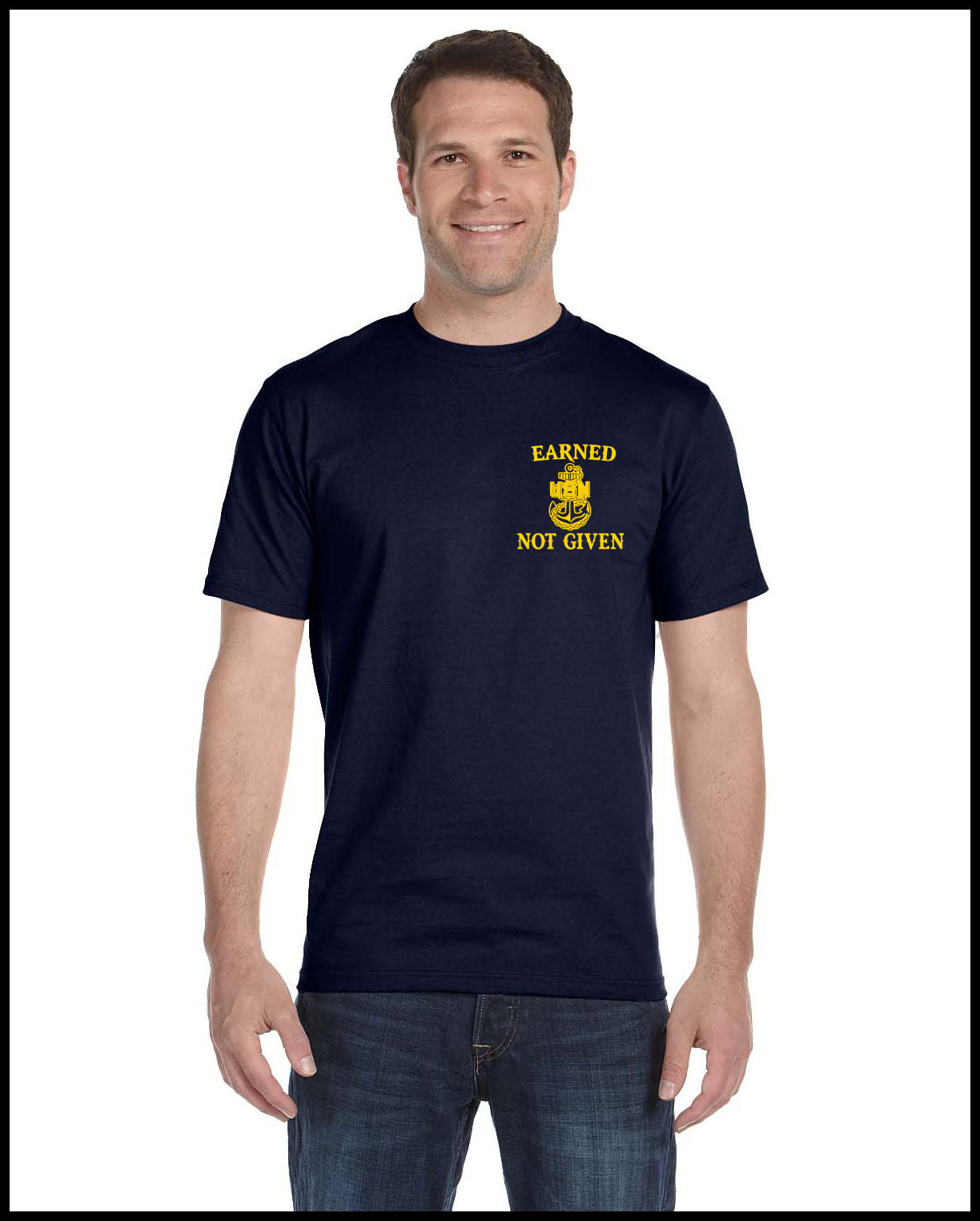 Earned Not Given CPO T-Shirt Navy Blue & Golden Yellow