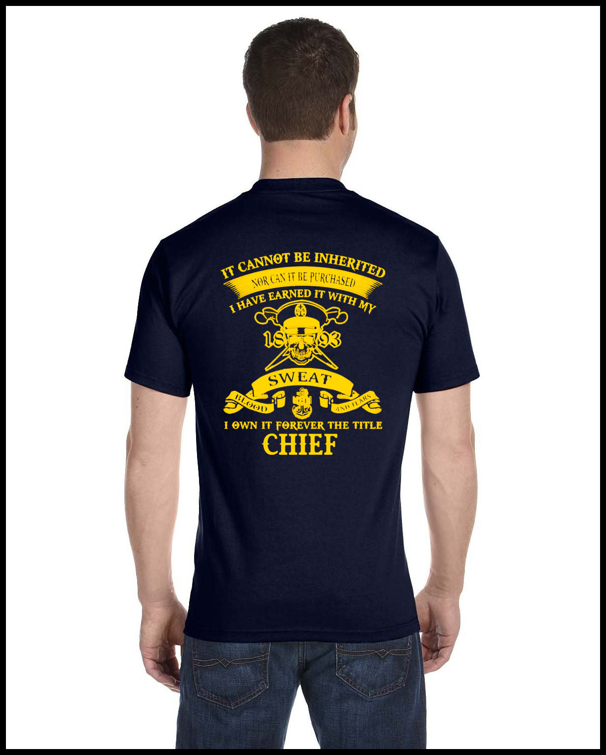 Earned Not Given CPO T-Shirt Navy Blue & Golden Yellow