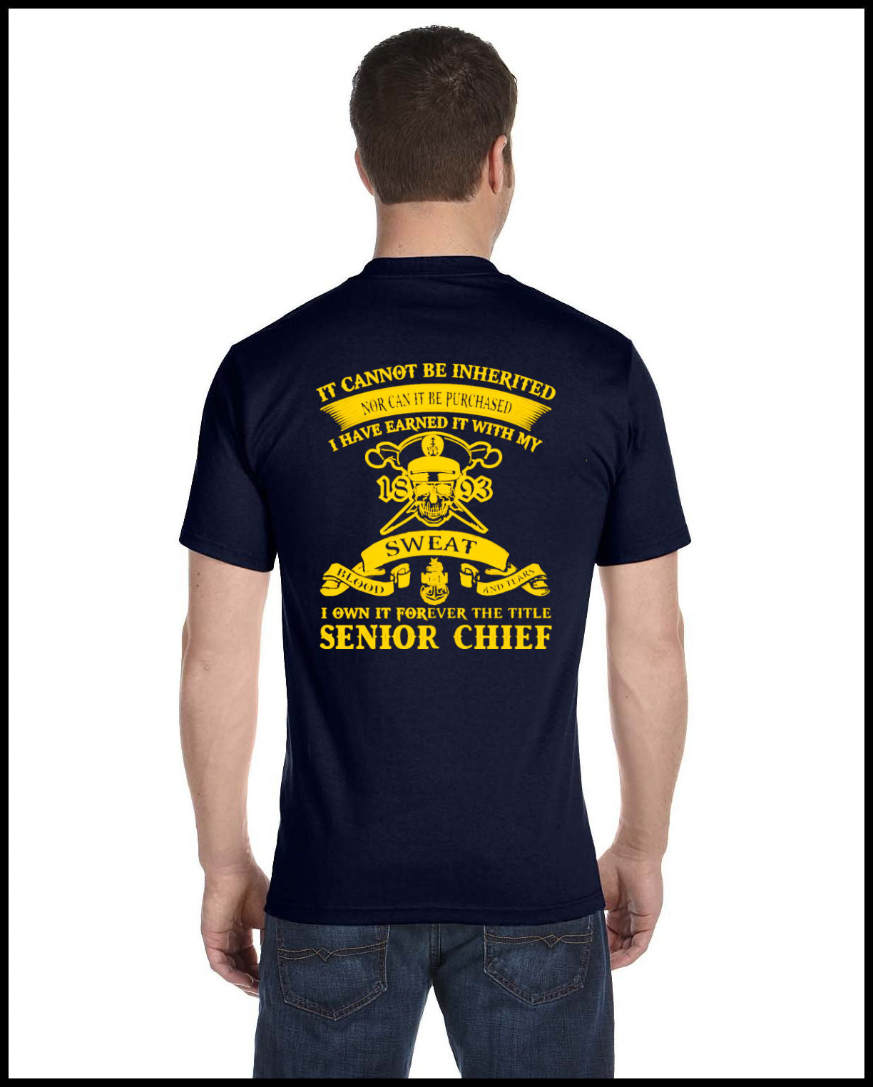 Earned Not Given CPO T-Shirt Navy Blue & Golden Yellow