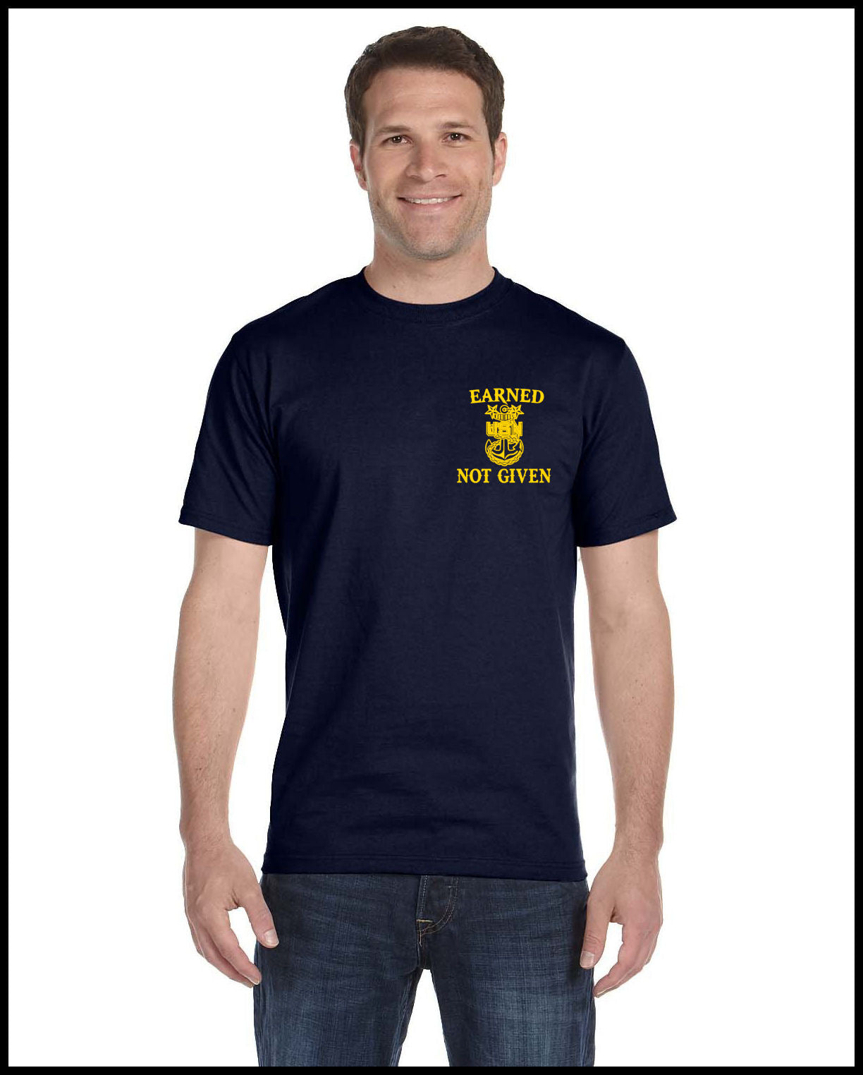 Earned Not Given CPO T-Shirt Navy Blue & Golden Yellow