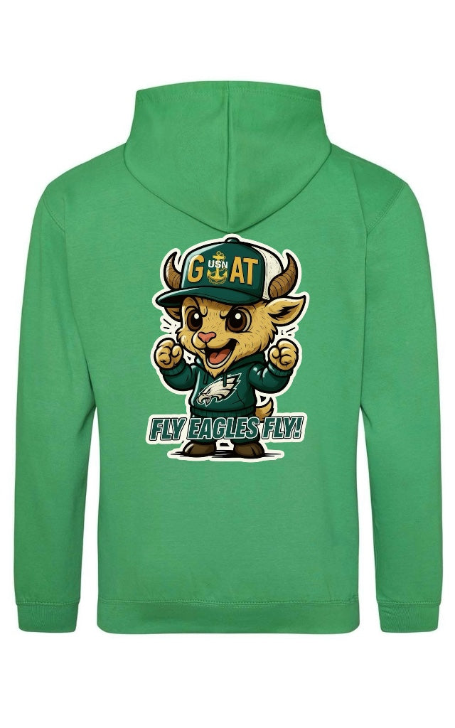 Kelly Green Team Fly Male Goat Hooded Sweatshirt