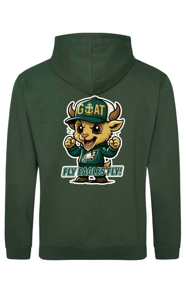 Dark Green Team Fly Male Goat Hooded Sweatshirt