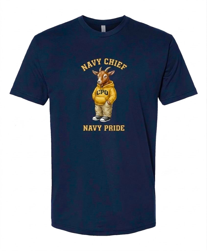 Navy Chief Navy Pride CPO Goat Navy Blue T-Shirt