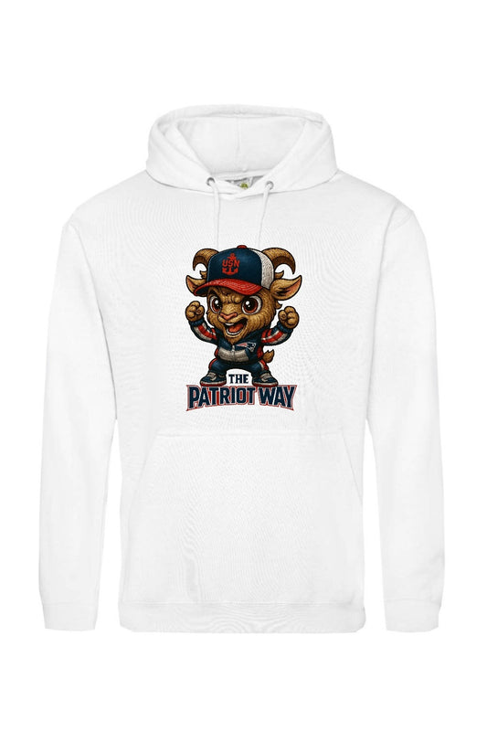 White Patriot Team Goat Apparel with Slogan