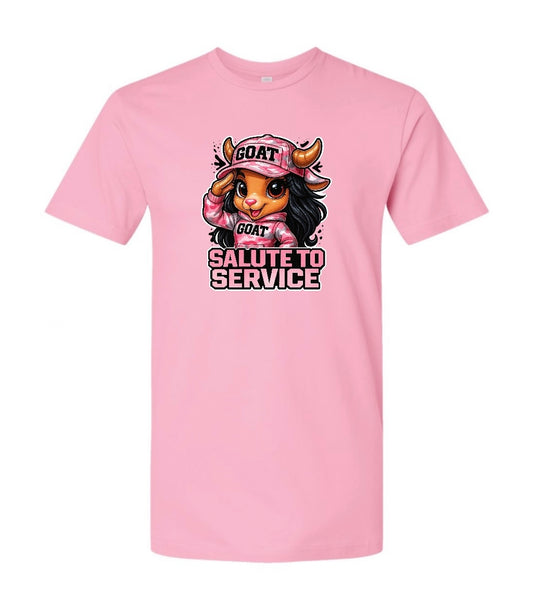 Salute to Service Pink Camo Female Goat Pink T-Shirt