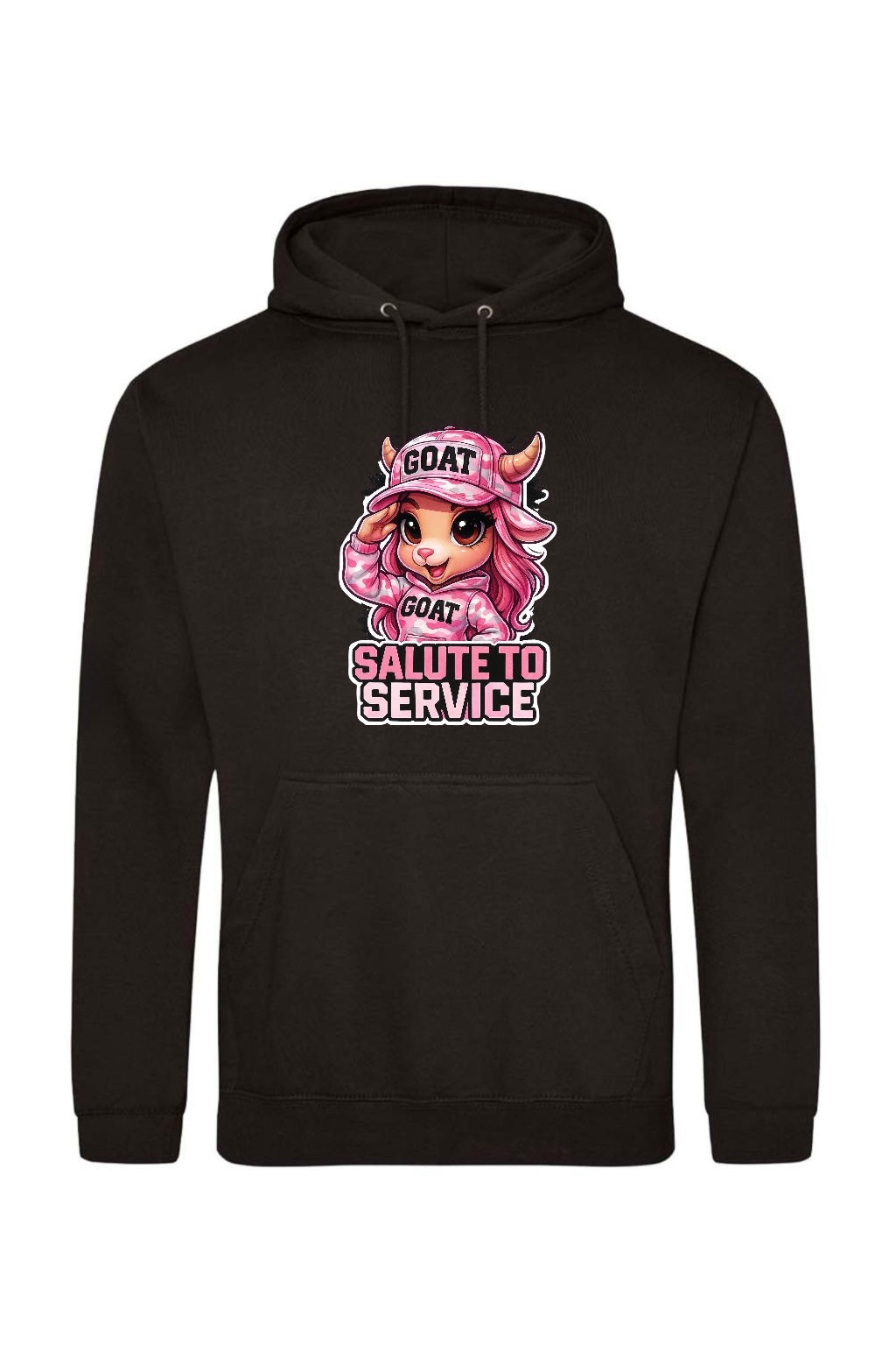 Black Salute to Service Pink Goat Hooded Sweatshirt