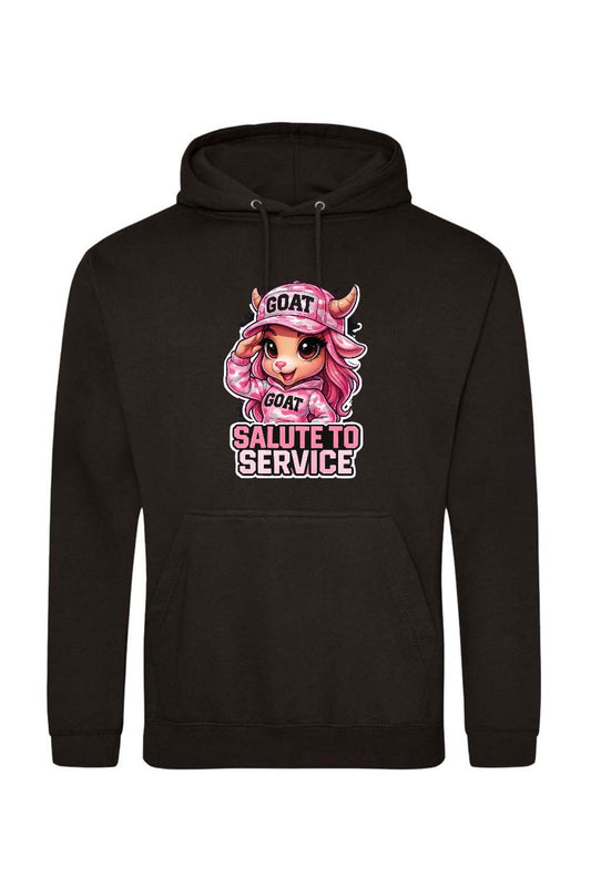 Black Salute to Service Pink Goat Hooded Sweatshirt