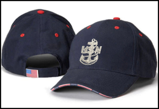 Navy Blue Patriotic CPO Hat