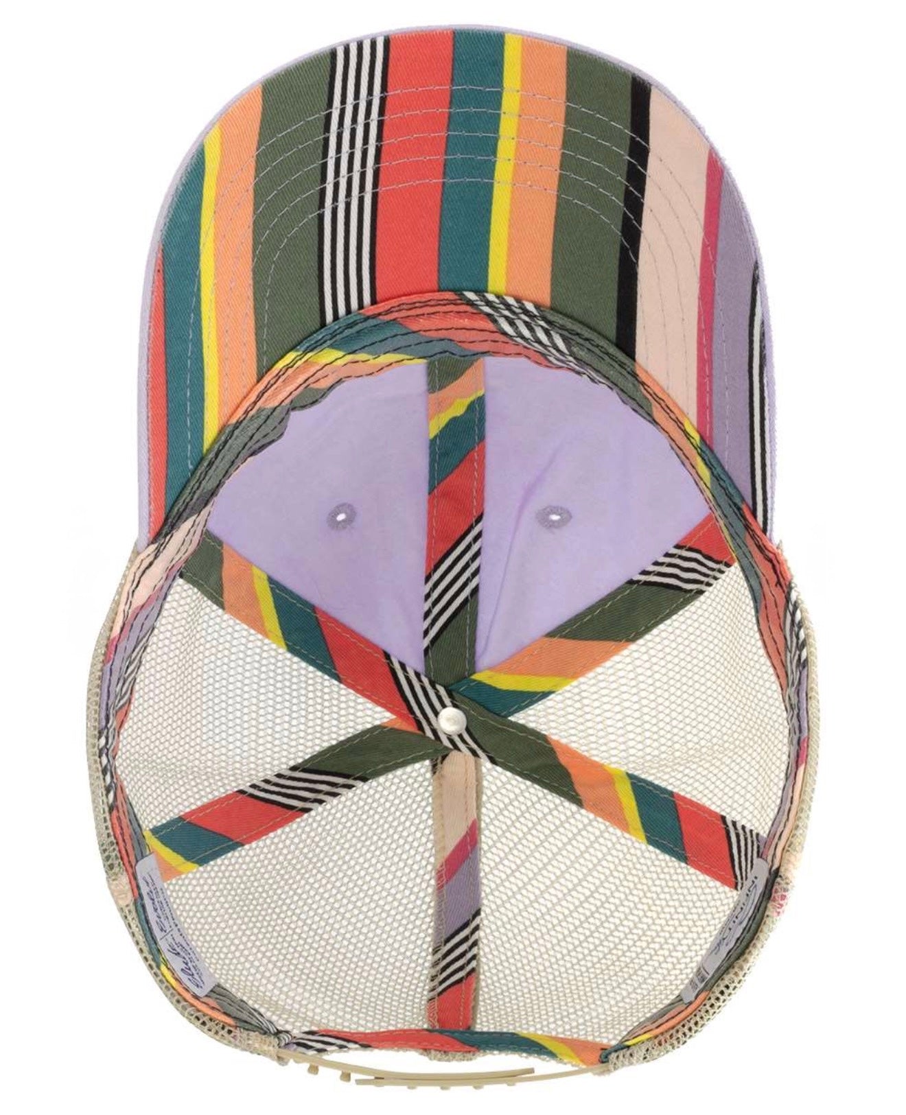 Lavender With Tan Mesh Trucker Ponytail Hat