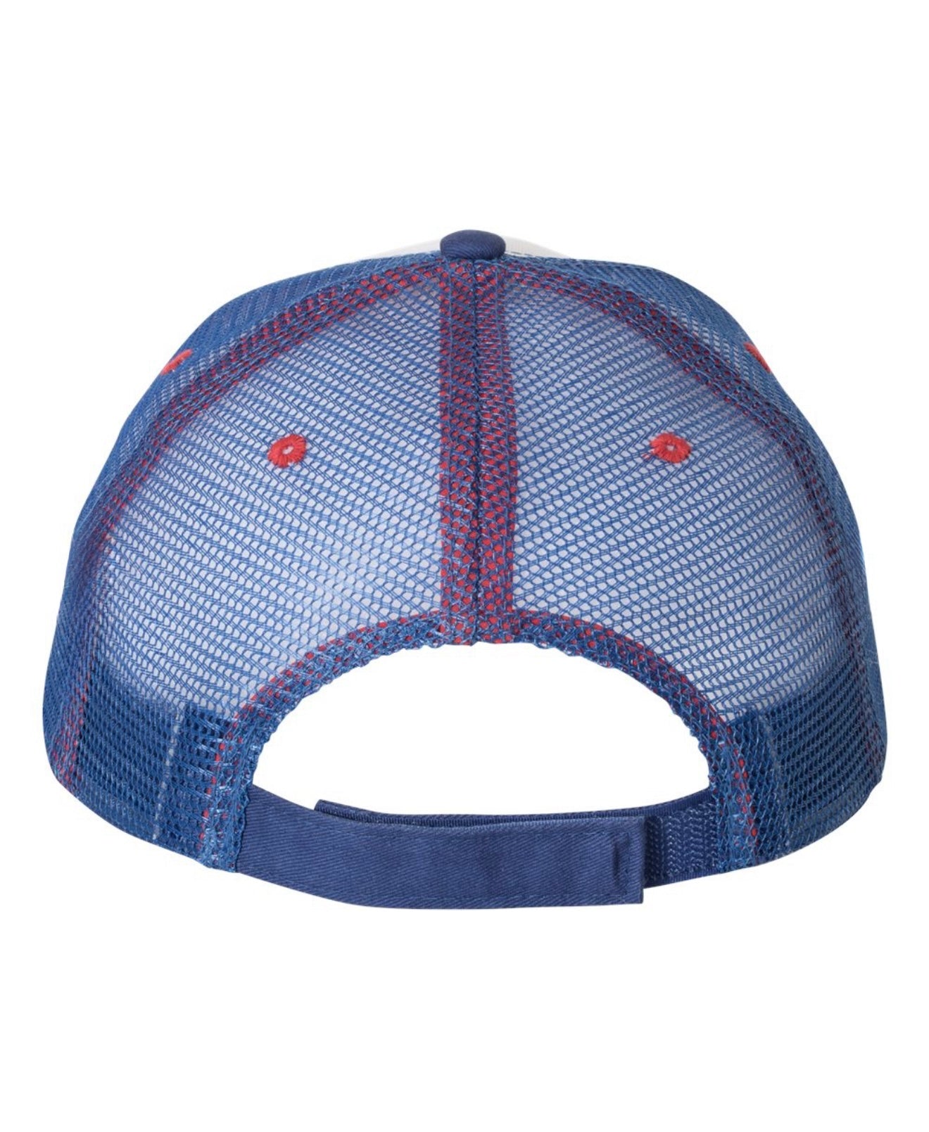 White, Royal Blue, and Red Trucker Hat