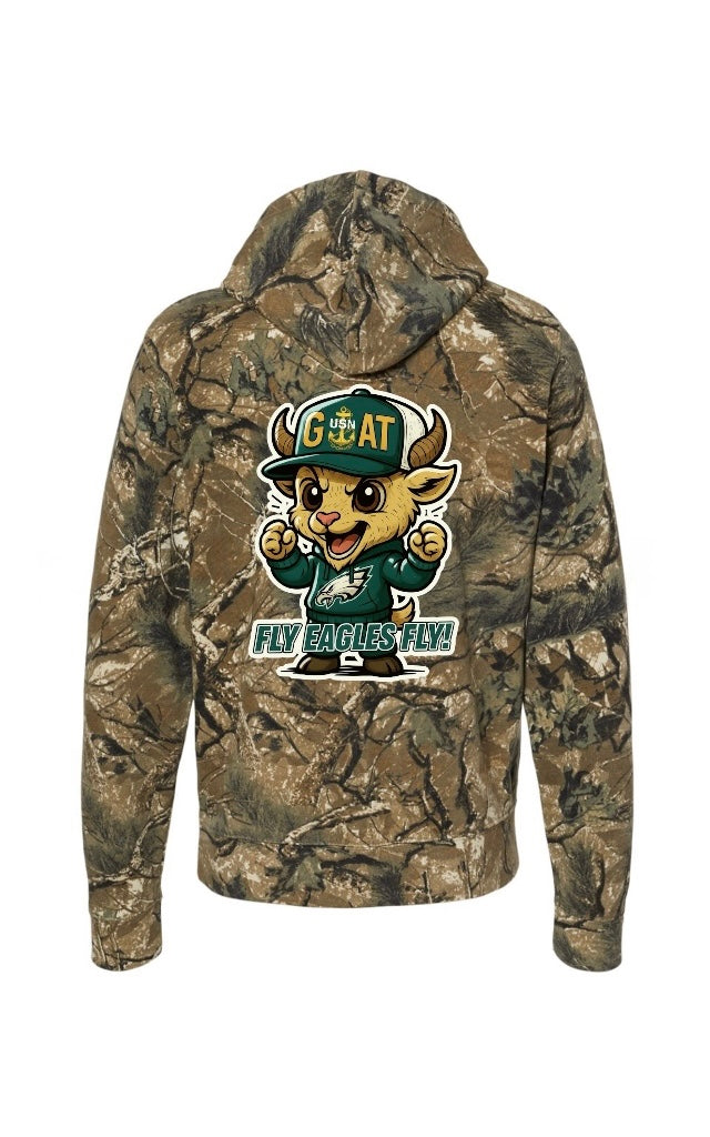 Outdoor Camo Team Goat Eagles Fly Male Goat Chief Pride Hoodie