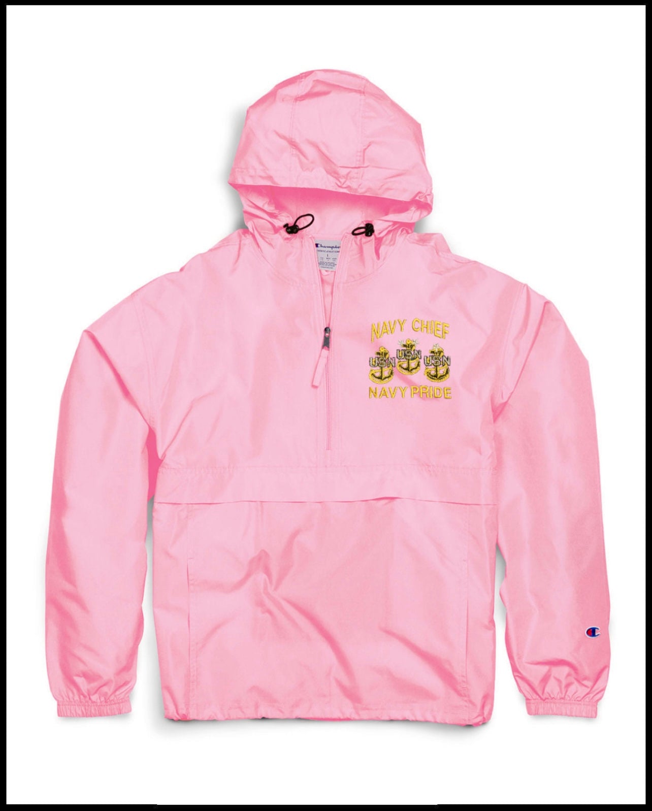 Pink Champion Navy Chief Navy Pride Quarter-Zip Windbreaker