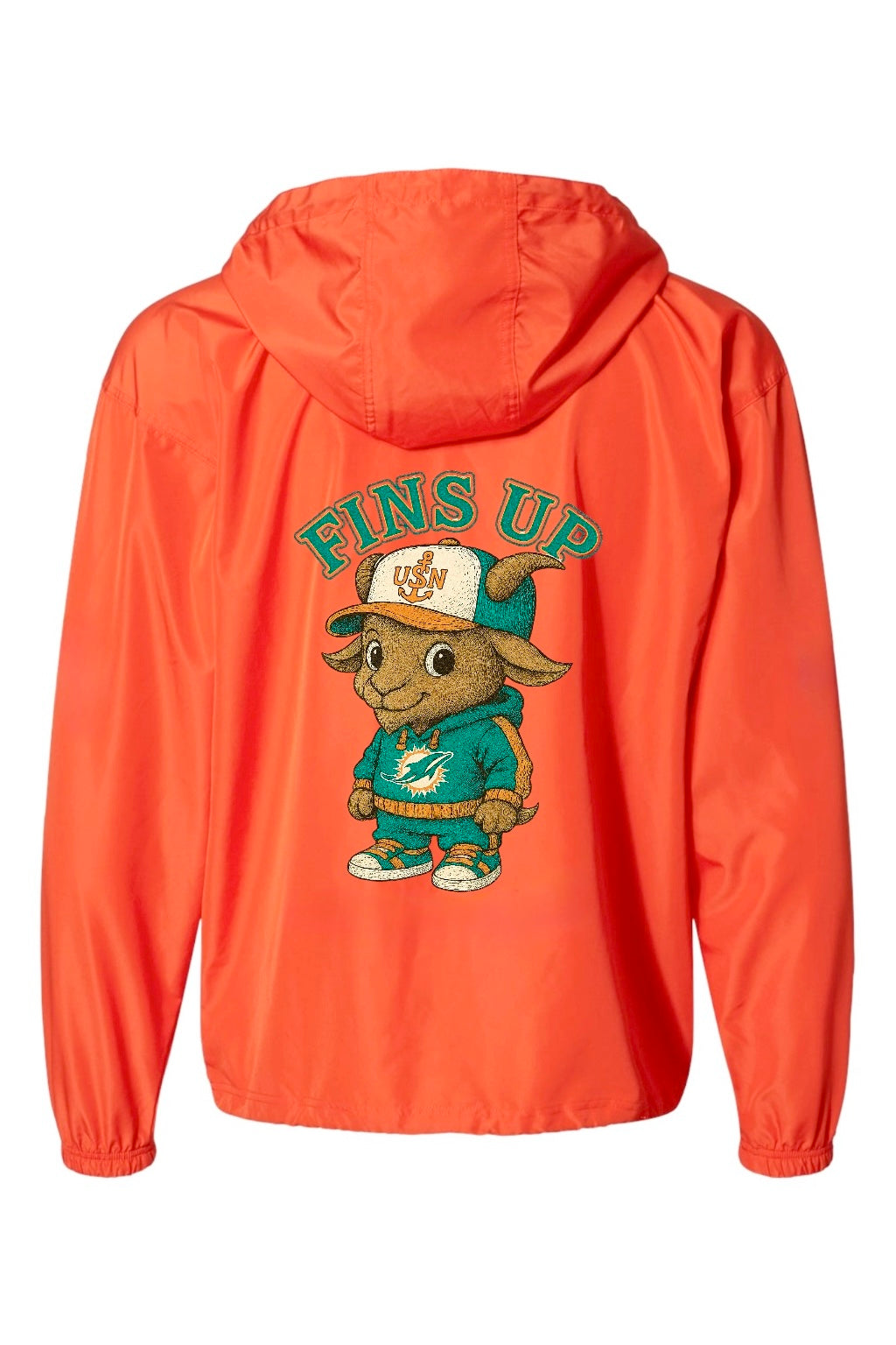 Orange Champion Team Goat Navy Chief Navy Pride Quarter-Zip Windbreaker