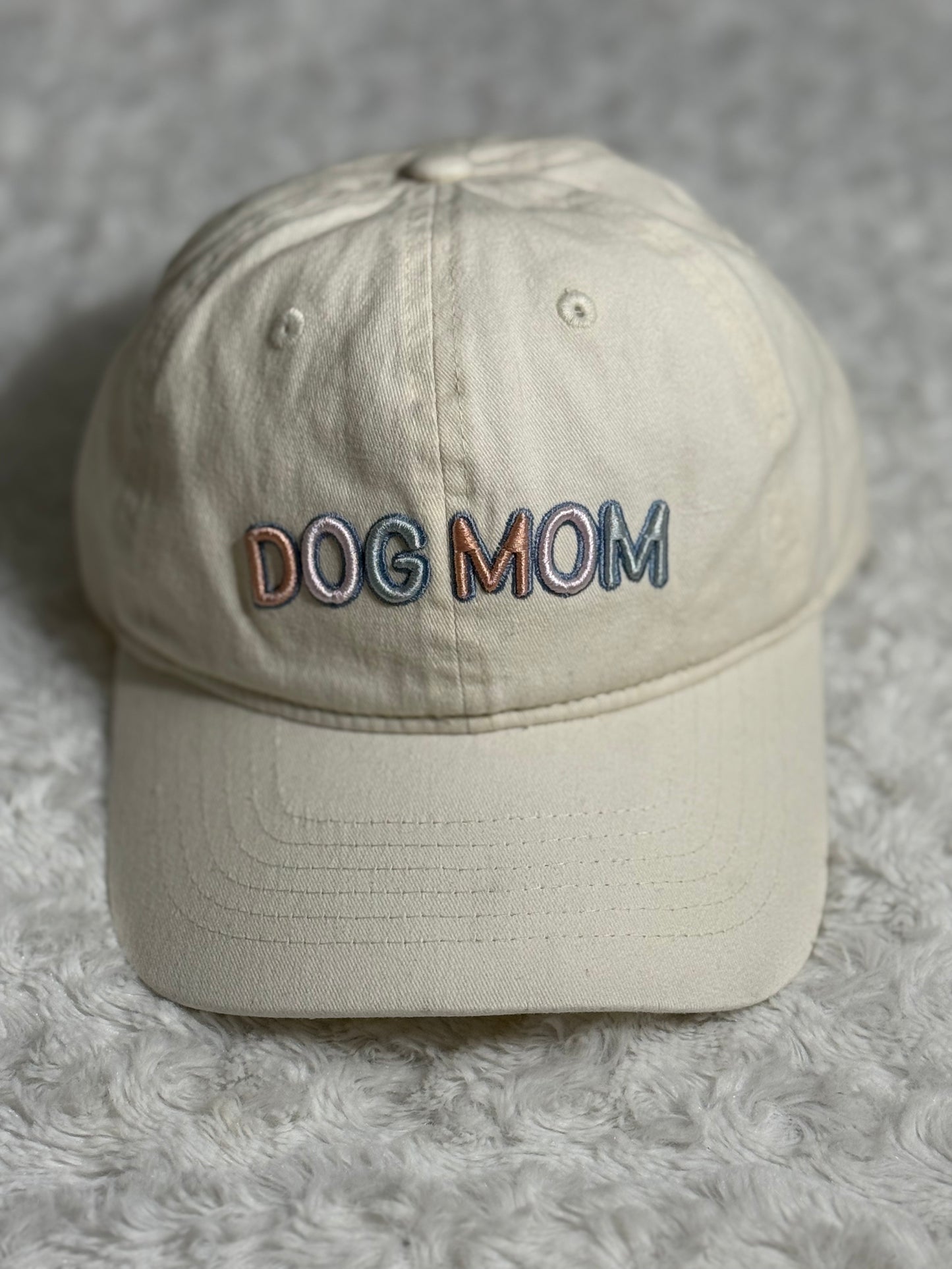 Dog Mom Cream Hat