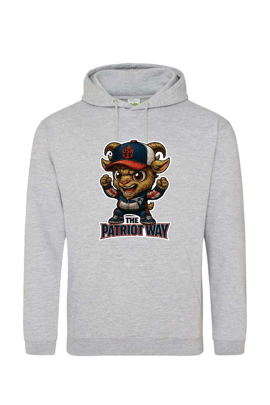 Sports Gray Patriot Team Goat Apparel with Slogan