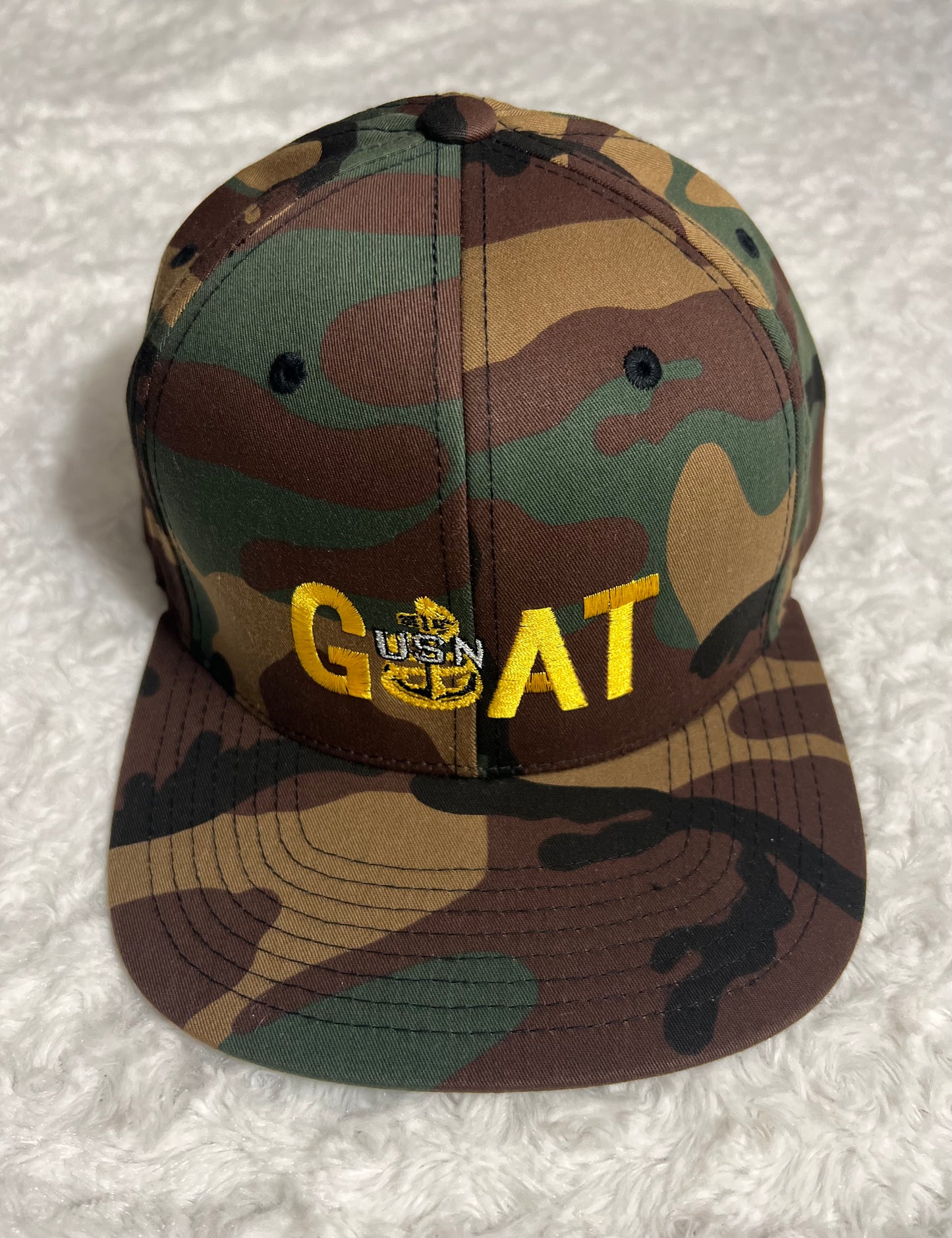 Camouflage GOAT Snapback Hat