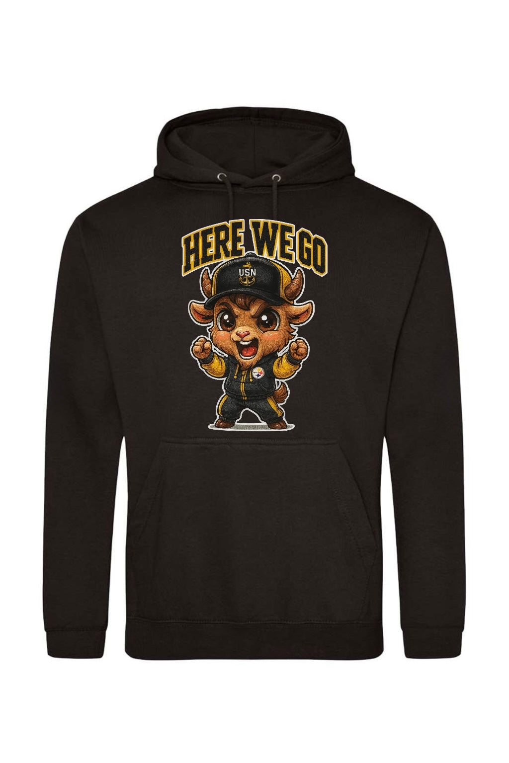 Goat Team Themed Black and Yellow Apparel with Slogan