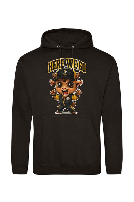 Goat Team Themed Black and Yellow Apparel with Slogan